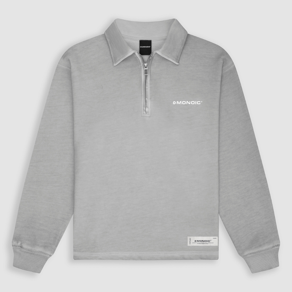 MONOIC TIMELESS V2 SACO QUARTER ZIP OVERSIZED GRIS DESGASTADO