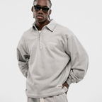 MONOIC TIMELESS V2 SACO QUARTER ZIP OVERSIZED GRIS DESGASTADO
