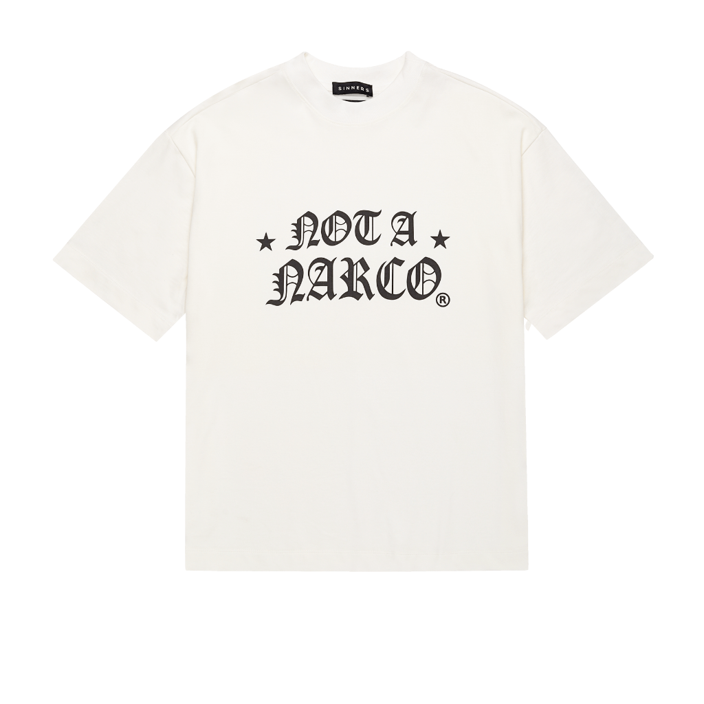 SINNERS NOT A NARCO STAR CREME CAMISETA OVERSIZED BEIGE