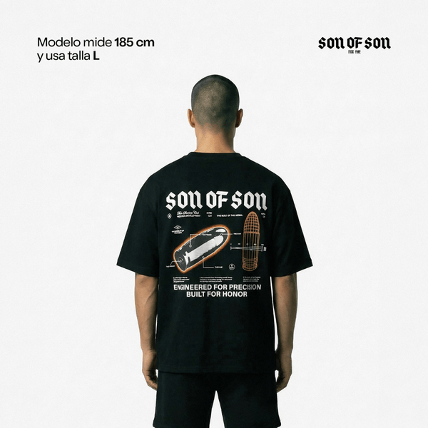 SON OF SON DALLAS TEXAS PRECISION DIVISION CAMISETA OVERSIZED NEGRA