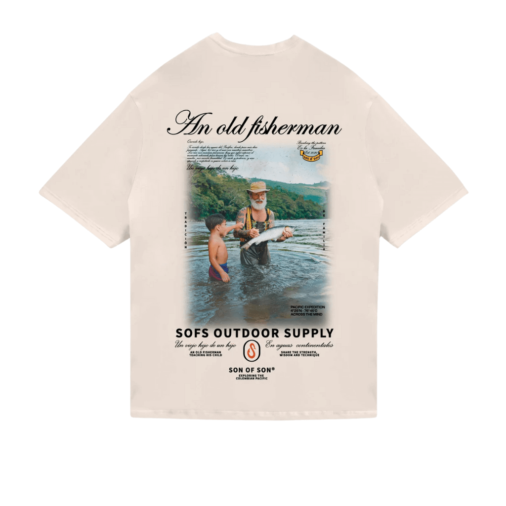 SON OF SON AN OLD FISHERMAN T-SHIRT OT-0 CAMISETA OVERSIZE BEIGE