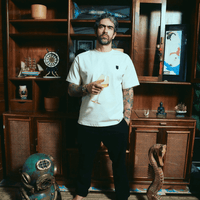 SON OF SON AN OLD FISHERMAN T-SHIRT OT-0 CAMISETA OVERSIZE BEIGE