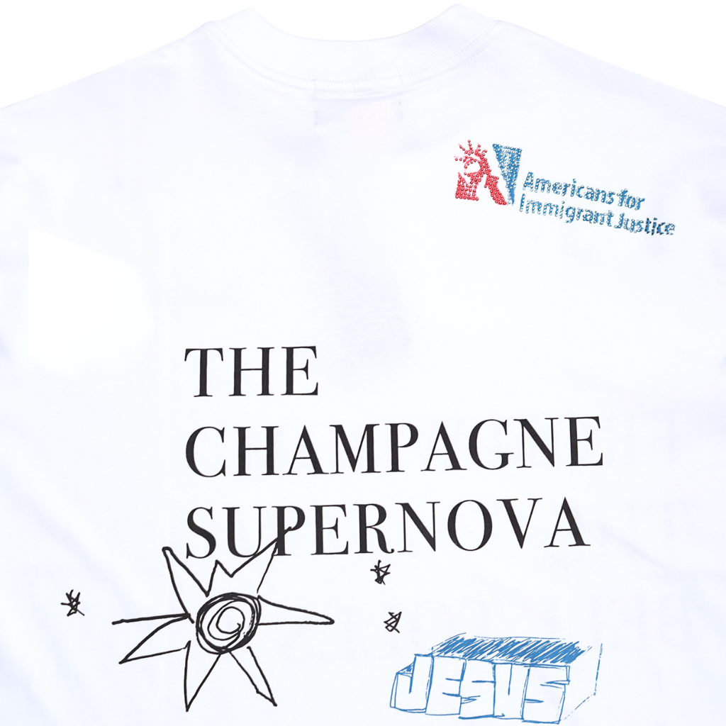 SINNERS FW25 CHAMPAGNE CAMISETA OVERSIZE BLANCA