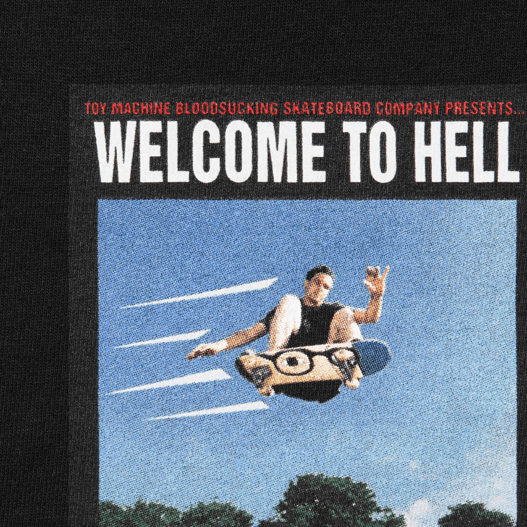 SUPREME X TOY MACHINE WELCOME TO HELL CAMISETA NEGRA