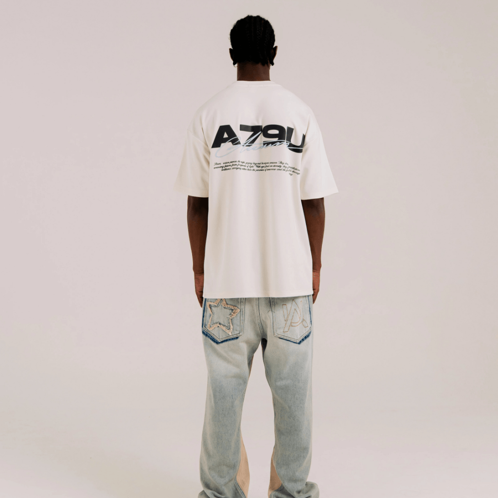 AURUM STARS I WHITE A79U CAMISETA OVERSIZE BLANCA