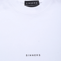 SINNERS CENTER LOGO CAMISETA BOXY BLANCA