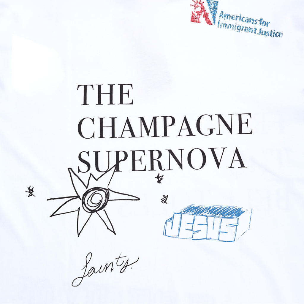 SINNERS FW25 CHAMPAGNE CAMISETA OVERSIZE BLANCA