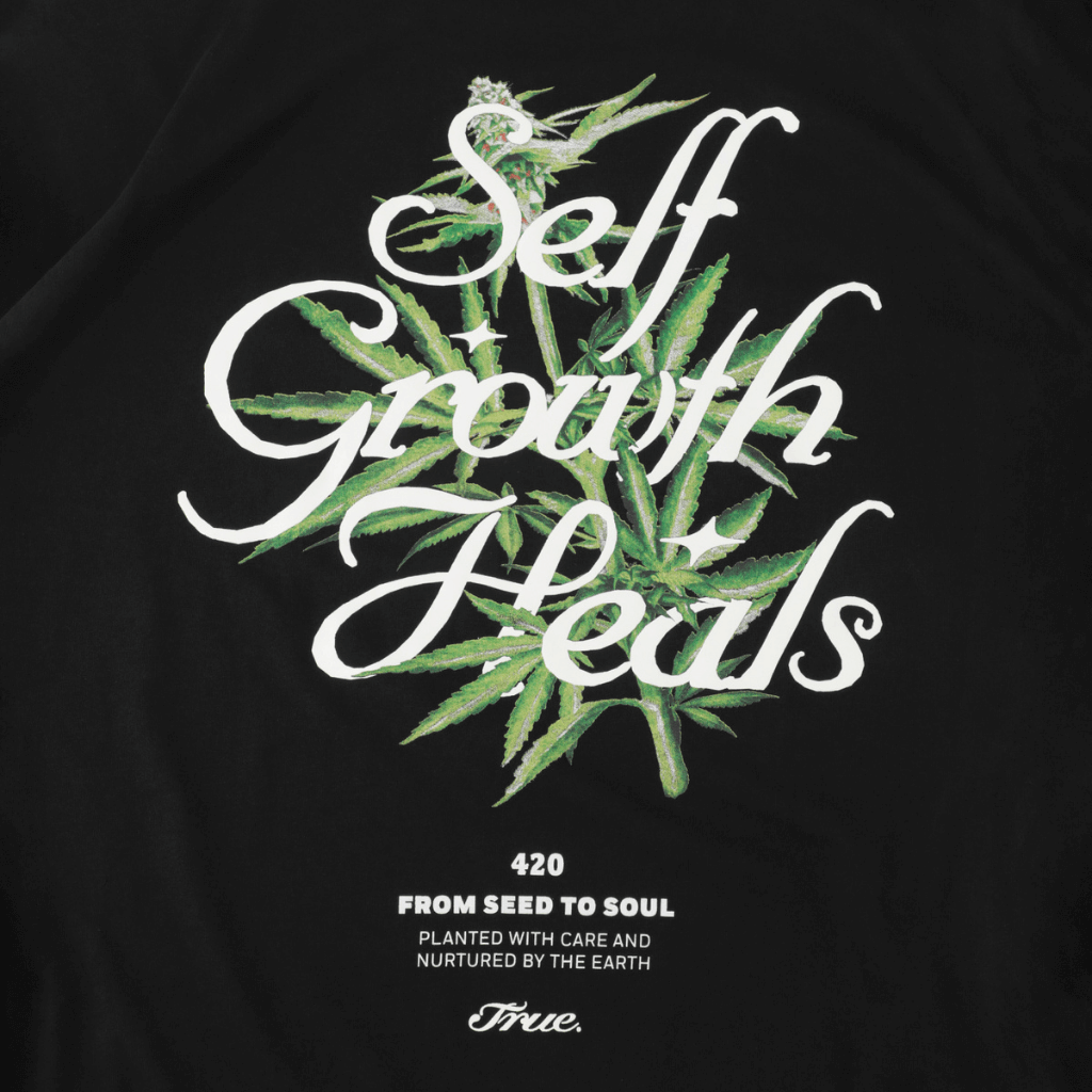 TRUE 420 SELF GROWTH CAMISETA OVERSIZE NEGRA