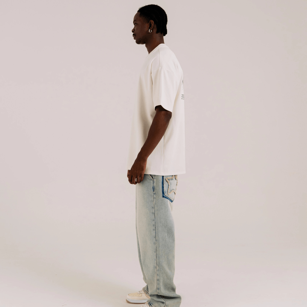 AURUM STARS I WHITE A79U CAMISETA OVERSIZE BLANCA