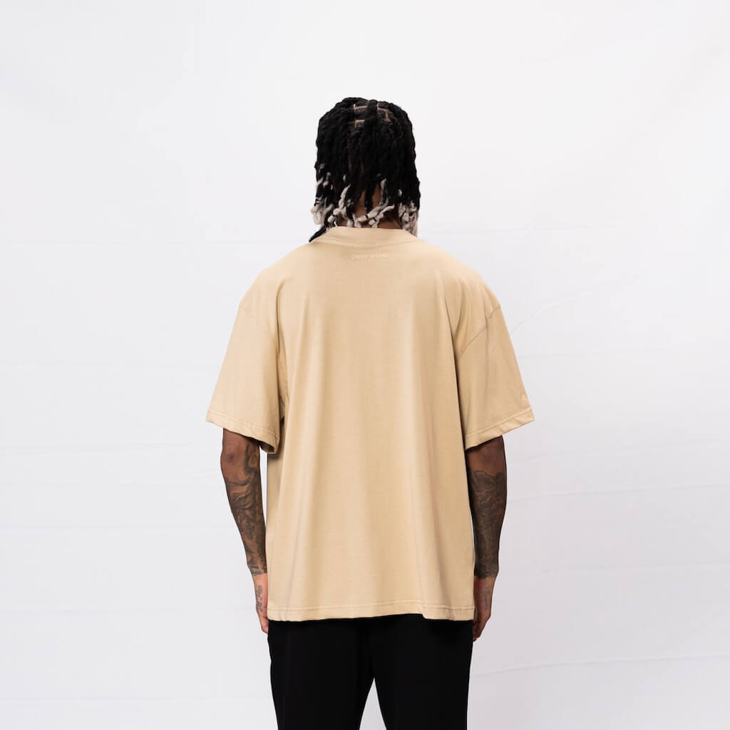 CREEP BRAND CAMISETA OVERSIZE BASICA PLACA BEIGE