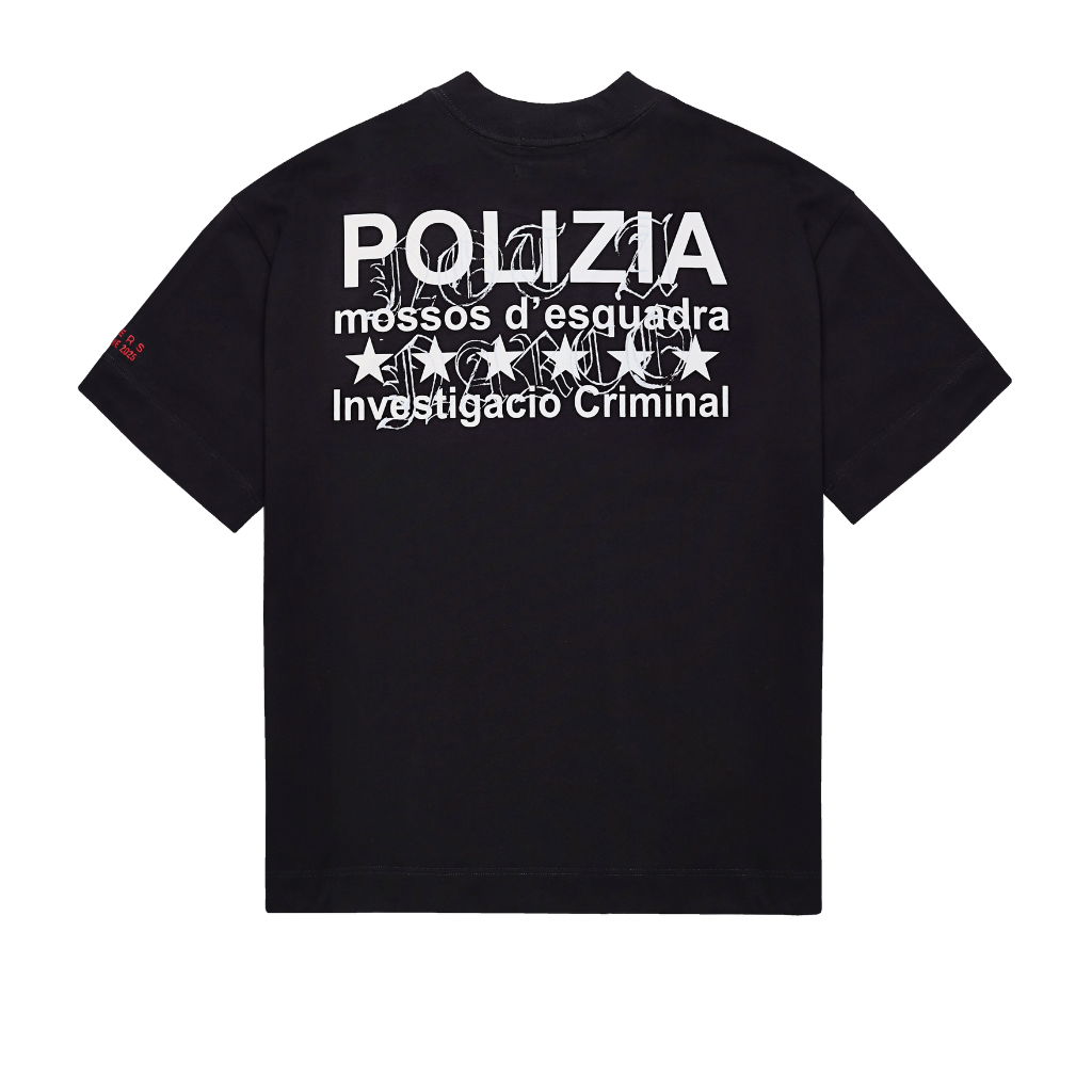SINNERS POLIZIA CAMISETA OVERSIZED NEGRA
