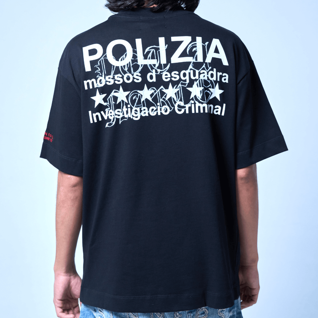 SINNERS POLIZIA CAMISETA OVERSIZED NEGRA
