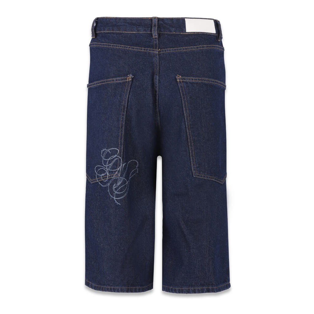 AURUM GEMS & STONES RAW DENIM JORTS AZUL
