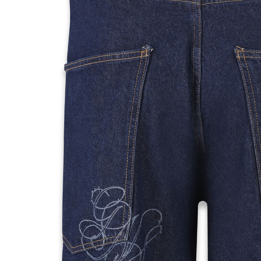 AURUM GEMS & STONES RAW DENIM JORTS AZUL