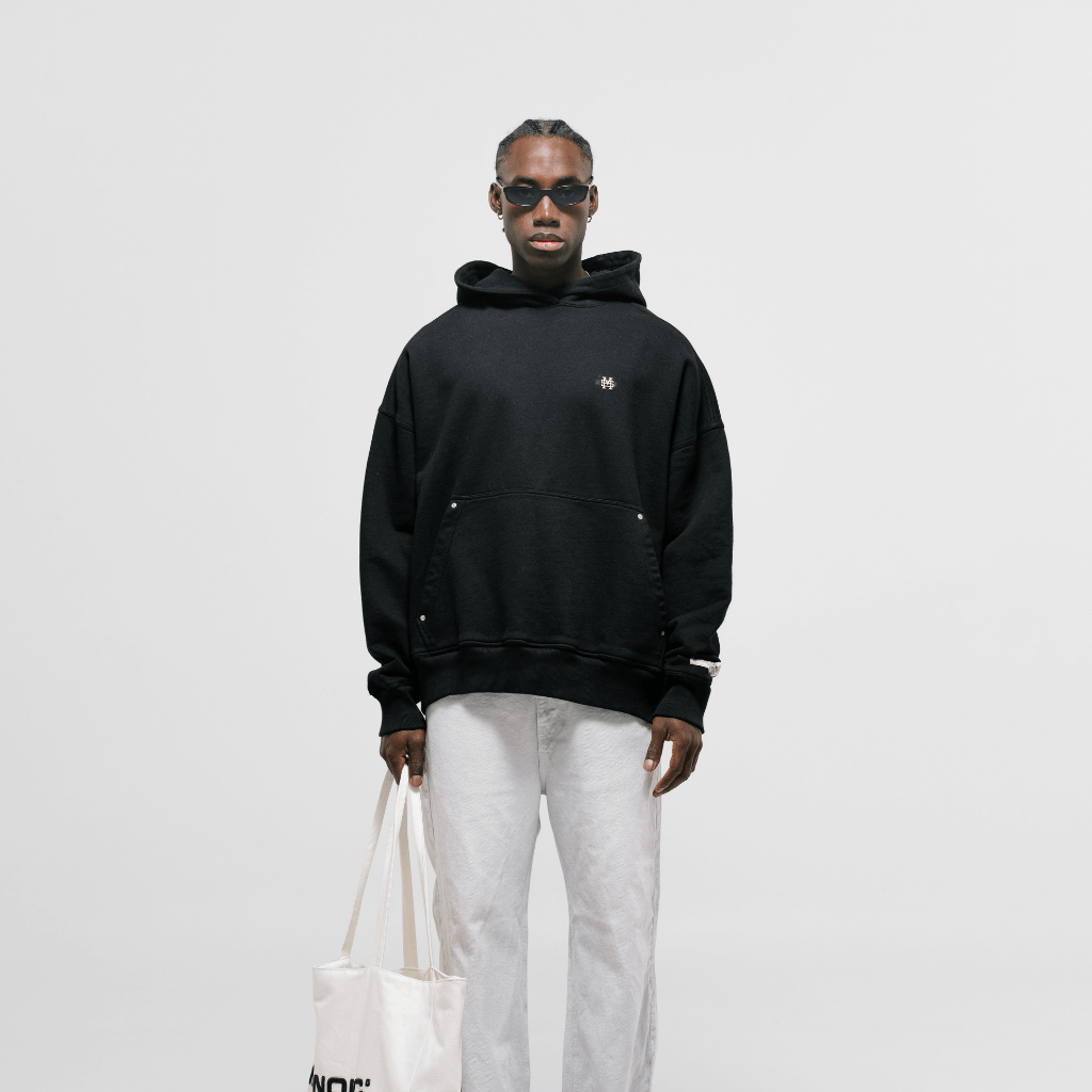 MONOIC TUTTO BENE I HOODIE OMBRA NEGRO OSCURO