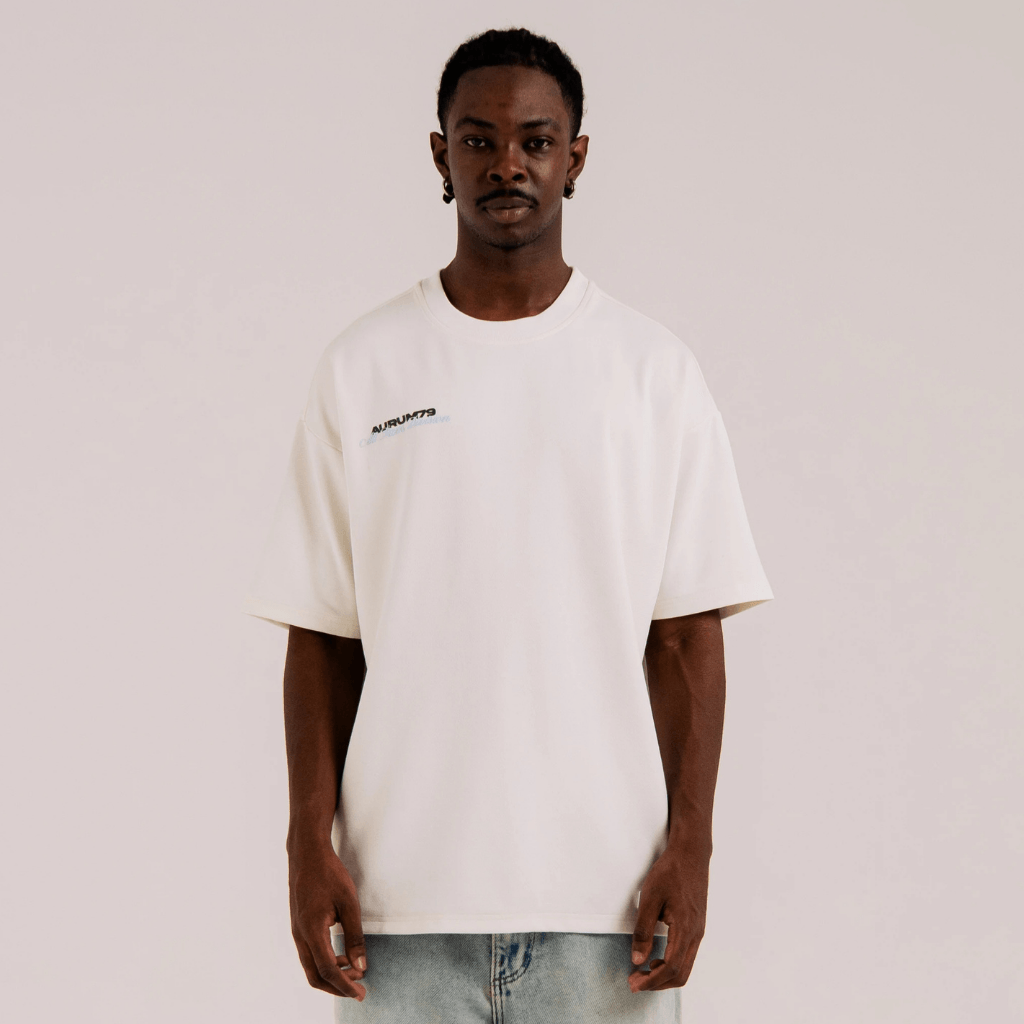 AURUM STARS I WHITE A79U CAMISETA OVERSIZE BLANCA