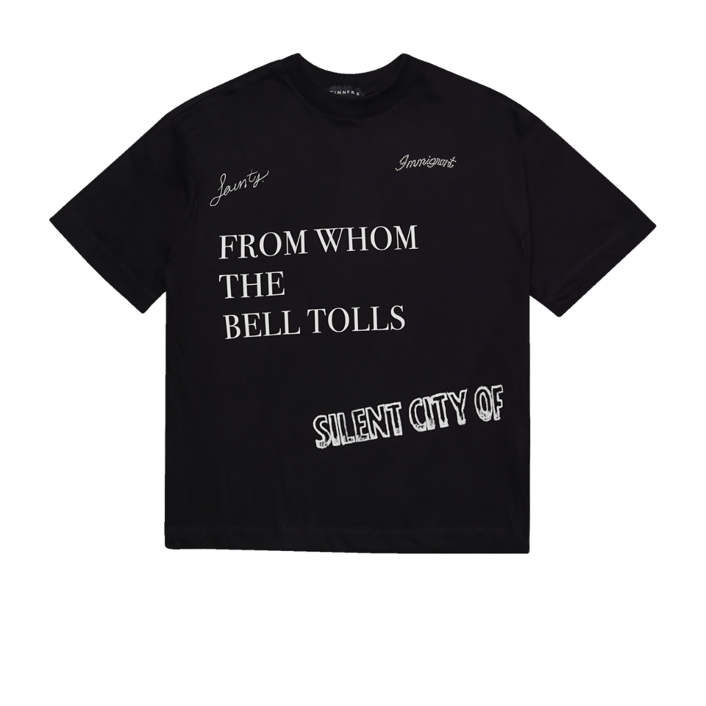 SINNERS FW25 CHAMPAGNE CAMISETA OVERSIZE NEGRA