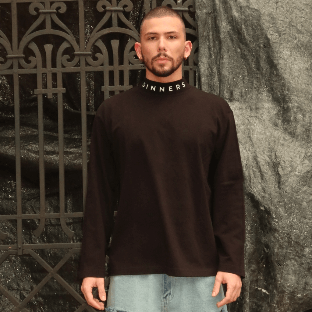 SINNERS LES MACONS LONG SLEEVE CAMISETA BASICA MANGA LARGA NEGRA