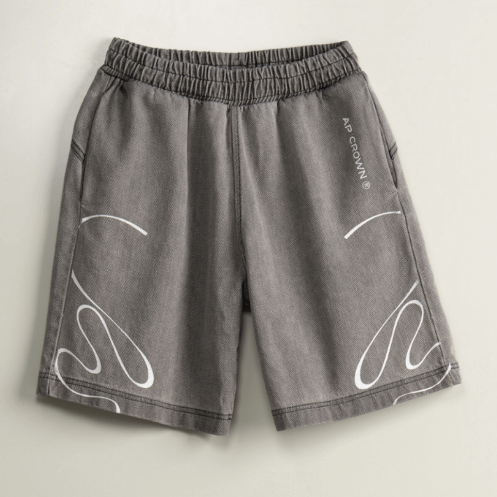 AP CROWN HIDDEN DEPTHS RIVER SHORT OVERSIZE GRIS