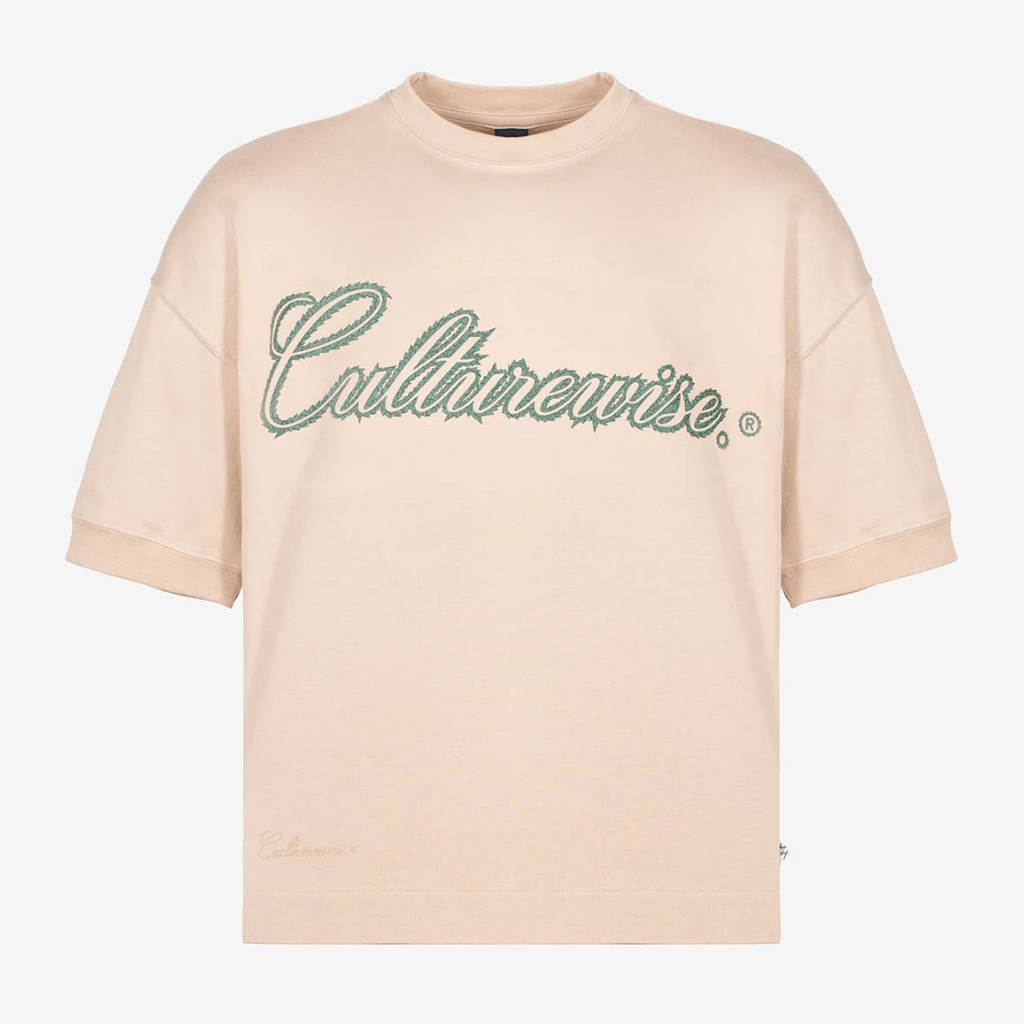 CULTURE WISE PASS THE LOVE CAMISETA OVERSIZED CAMEL WEED CURSIVE LOGO