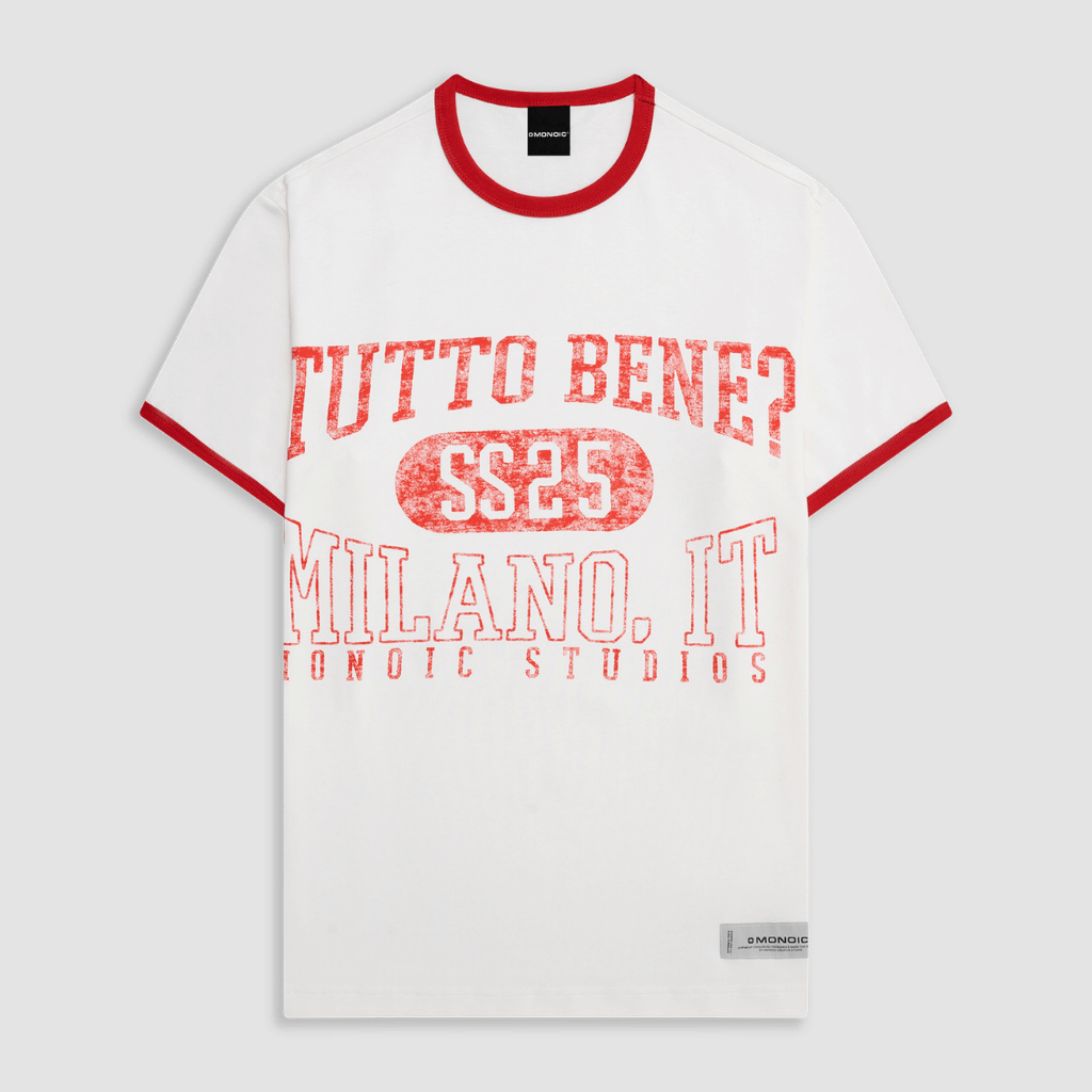 MONOIC TUTTO BENE I CAMISETA TUTTO BENNE RINGER FIT BLANCO HUESO