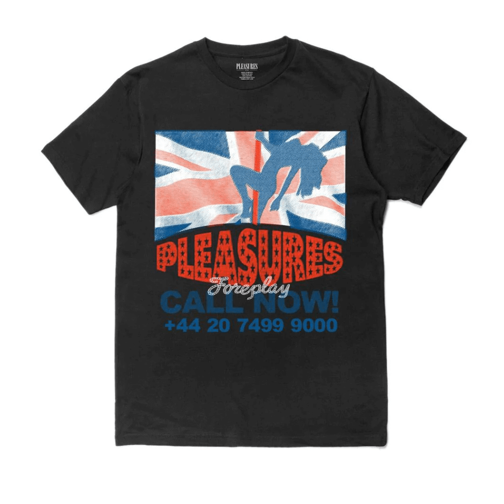 PLEASURES CALL NOW CAMISETA NEGRA