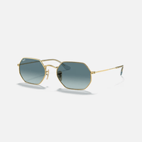 GAFAS RAYBAN OCTAGONAL LENTE AZUL MARCO DORADO