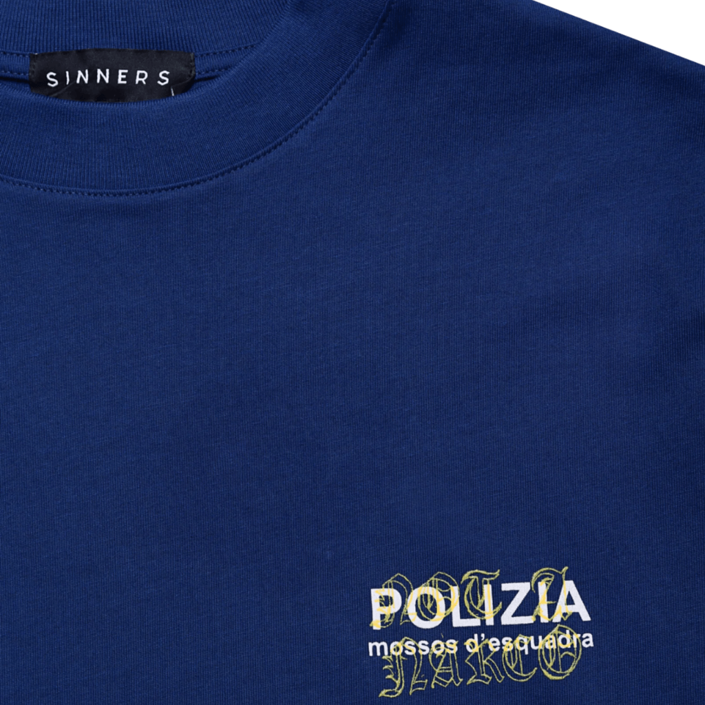 SINNERS POLIZIA CAMISETA OVERSIZED AZUL
