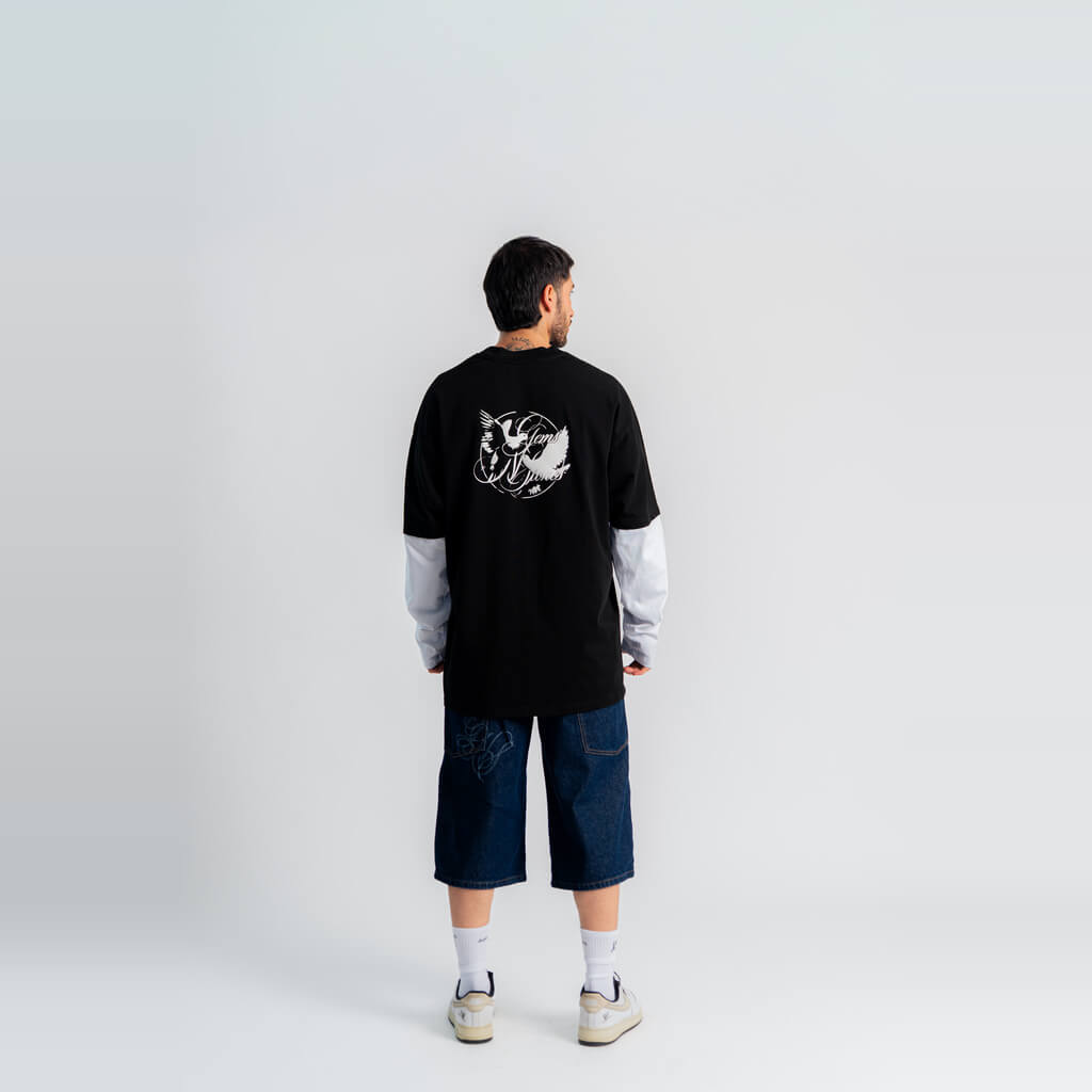 AURUM GEMS & STONES DOUBLE GEMS CAMISETA OVERSIZED NEGRA