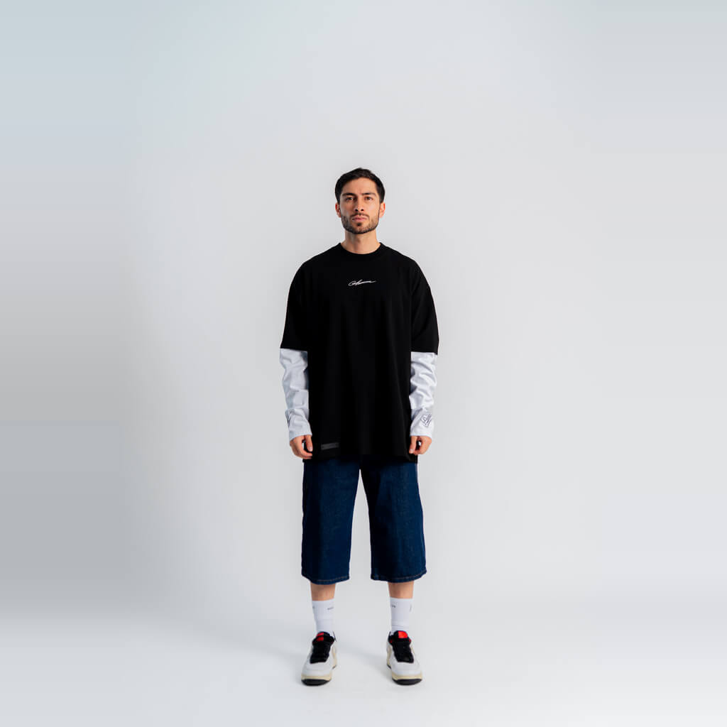 AURUM GEMS & STONES DOUBLE GEMS CAMISETA OVERSIZED NEGRA