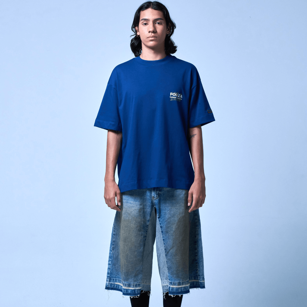 SINNERS POLIZIA CAMISETA OVERSIZED AZUL