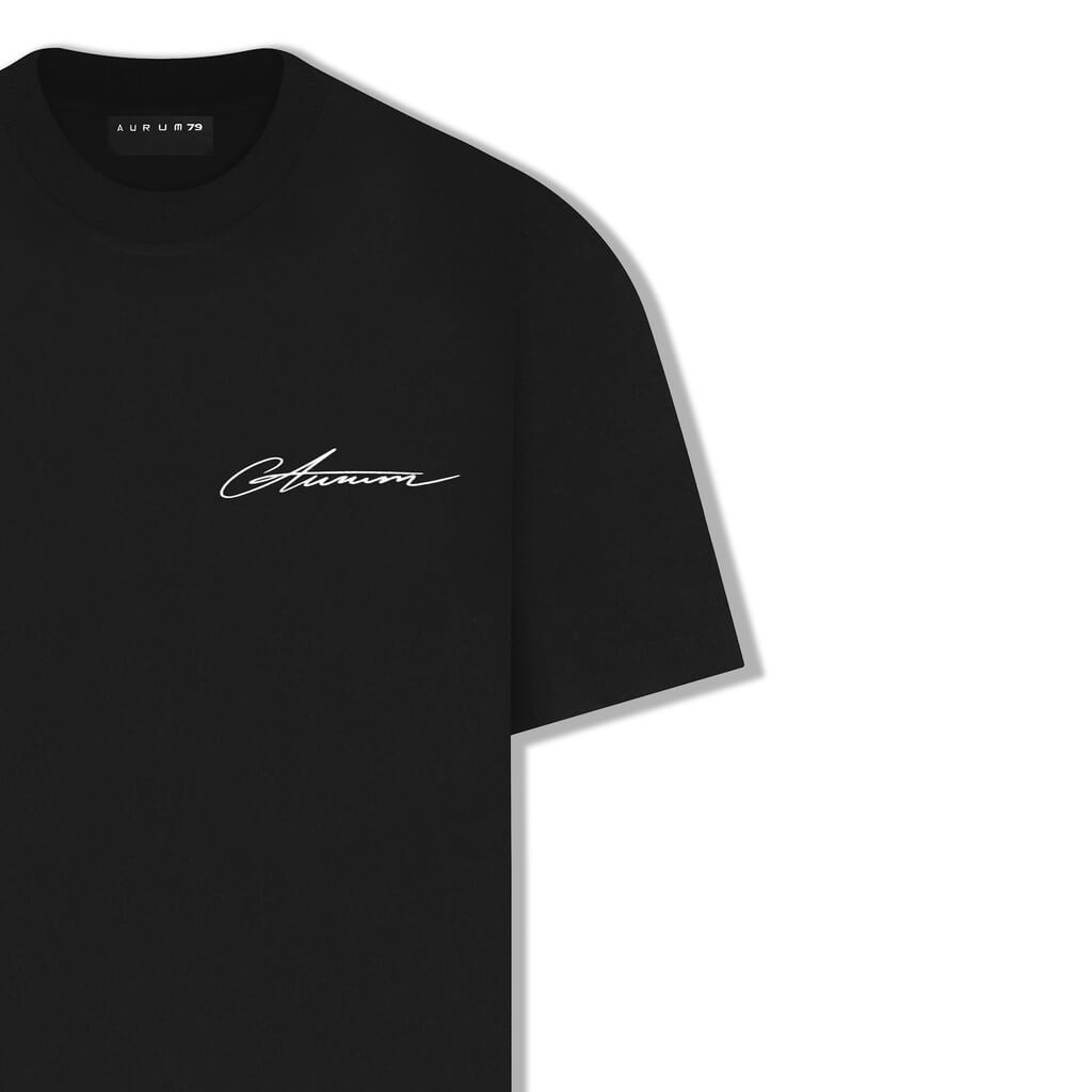 AURUM GEMS & STONES AURUM BLACK LINE CAMISETA OVERSIZED NEGRA