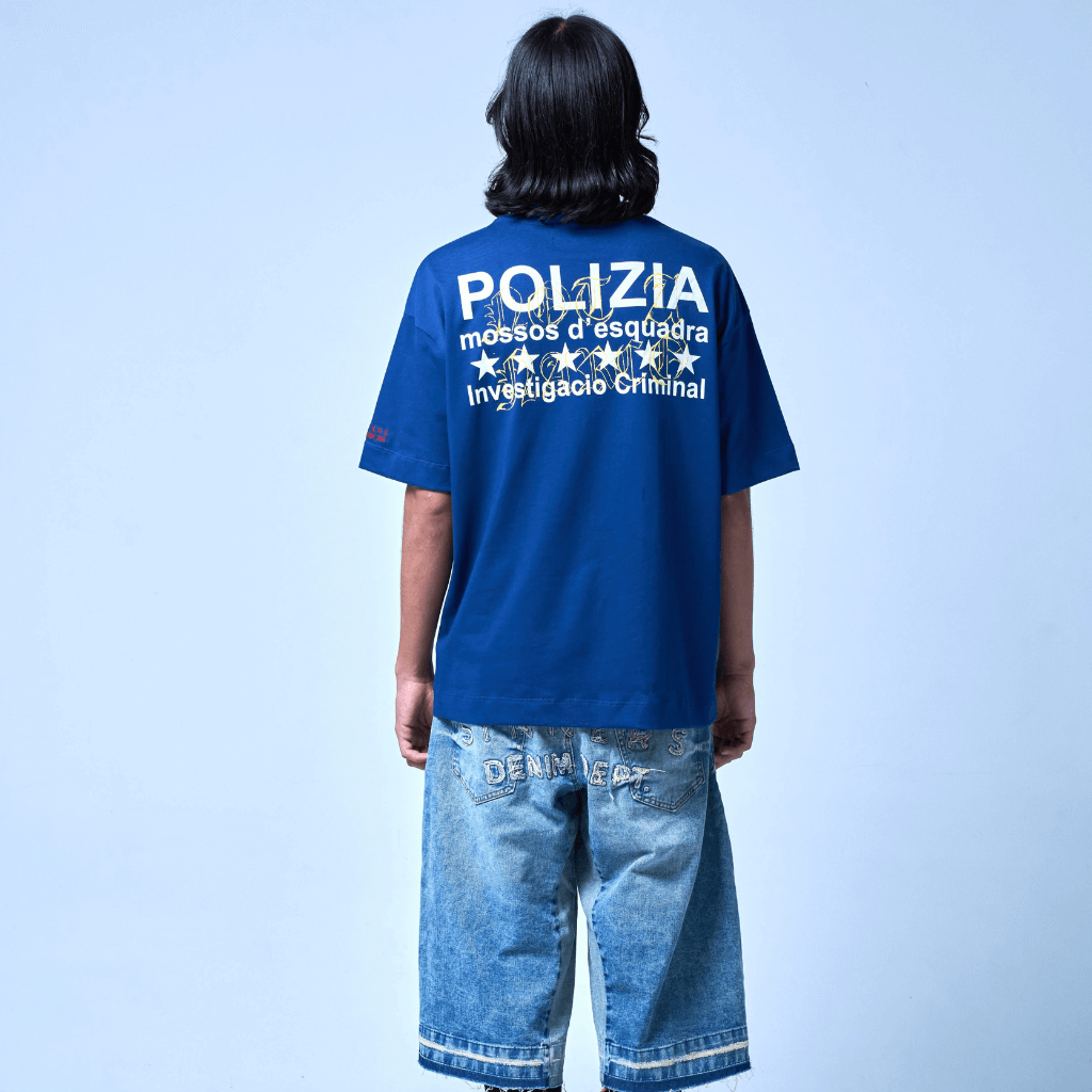 SINNERS POLIZIA CAMISETA OVERSIZED AZUL