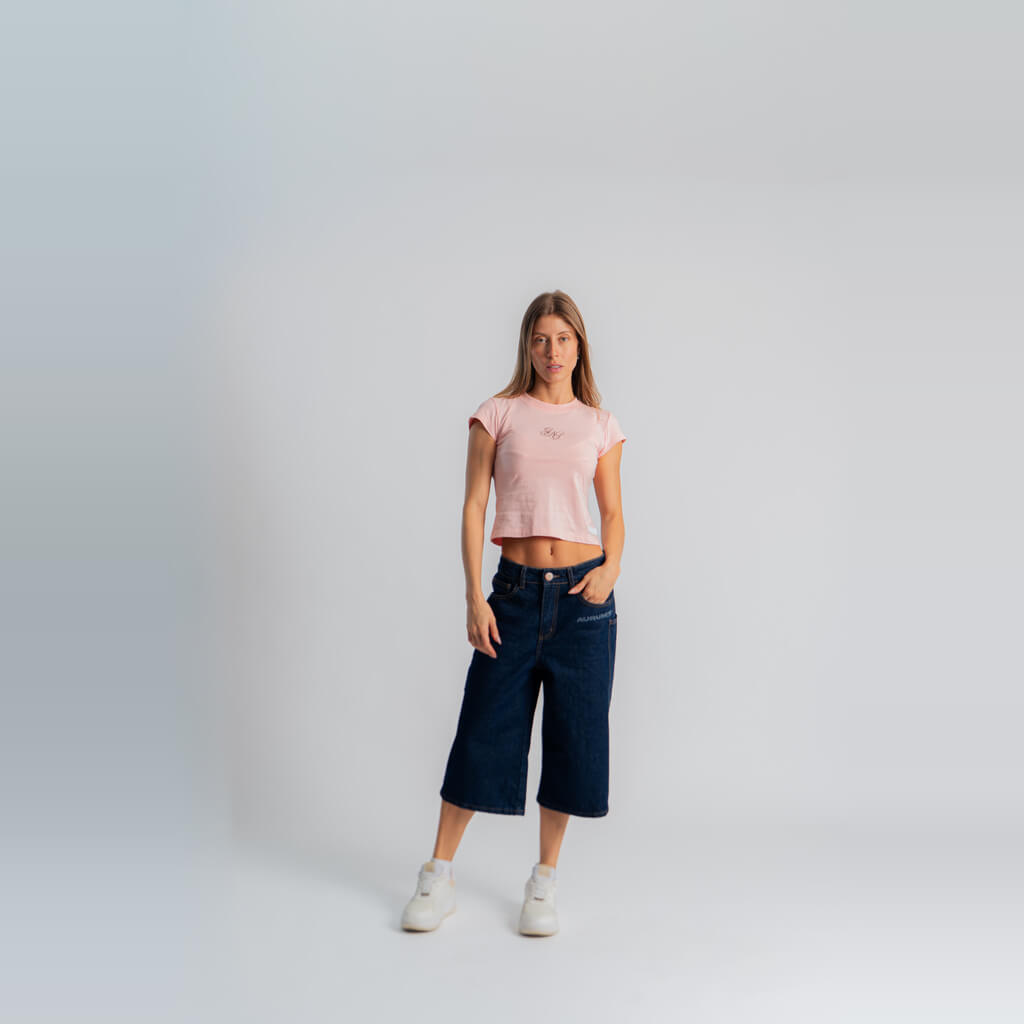 AURUM GEMS PINK G&S SLIM BABY TEE-ROSA