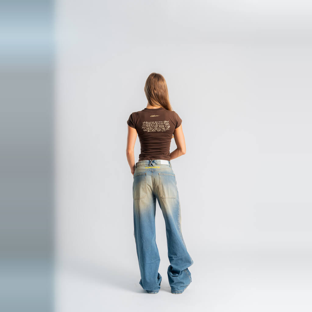 AURUM GEMS & STONES DIRTY SHINY W JEANS LOOSE FIT GRIS