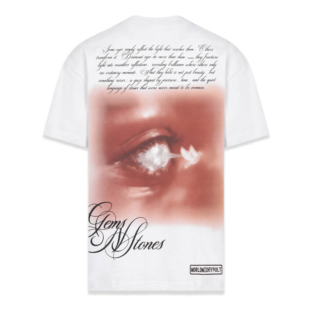 AURUM GEMS & STONES DIAMOND EYE CAMISETA OVERSIZED BLANCA