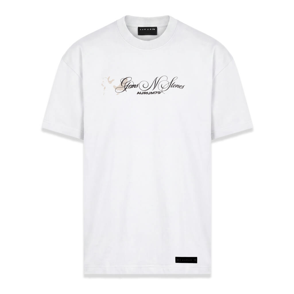 AURUM GEMS & STONES DIAMOND EYE CAMISETA OVERSIZED BLANCA