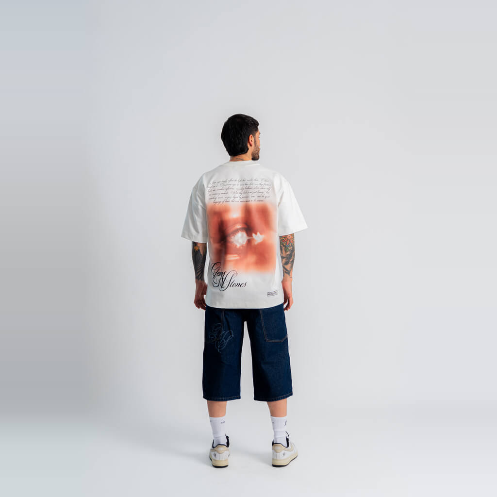 AURUM GEMS & STONES DIAMOND EYE CAMISETA OVERSIZED BLANCA