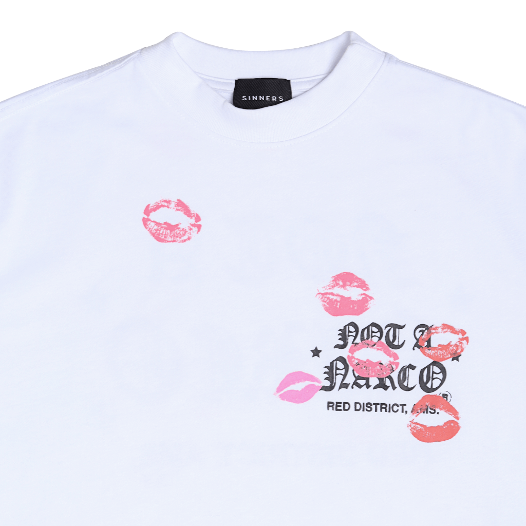 SINNERS SEXUAL FANTASIES II NOT A NARCO CAMISETA OVERSIZE BLANCA