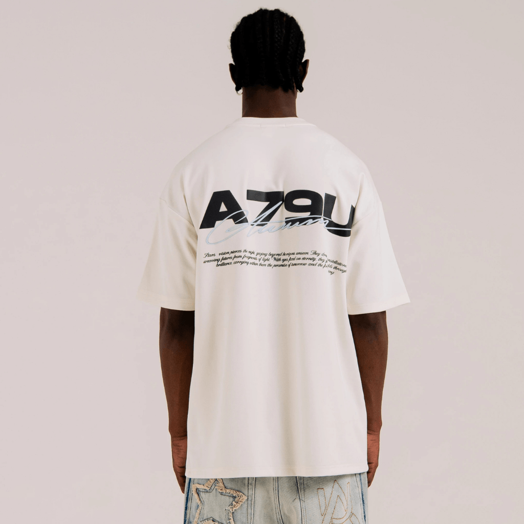 AURUM STARS I WHITE A79U CAMISETA OVERSIZE BLANCA