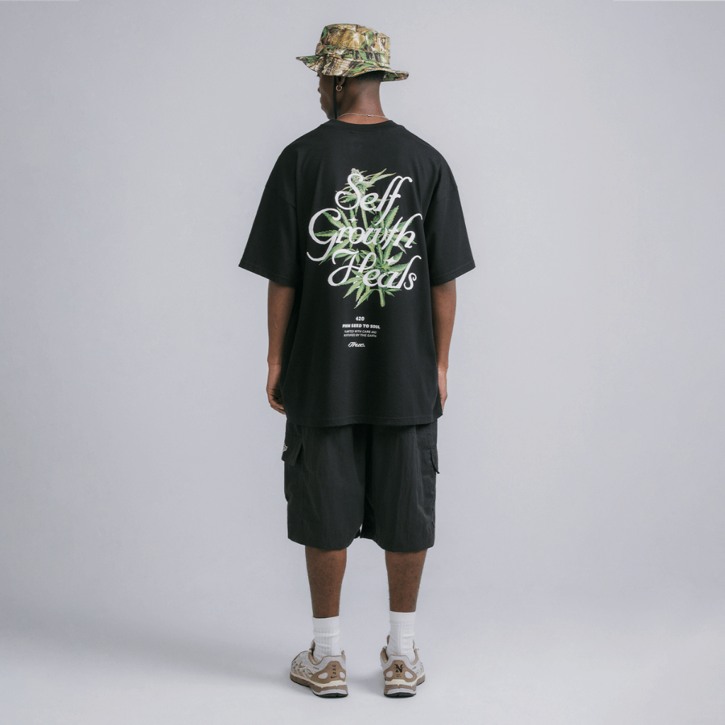 TRUE 420 SELF GROWTH CAMISETA OVERSIZE NEGRA