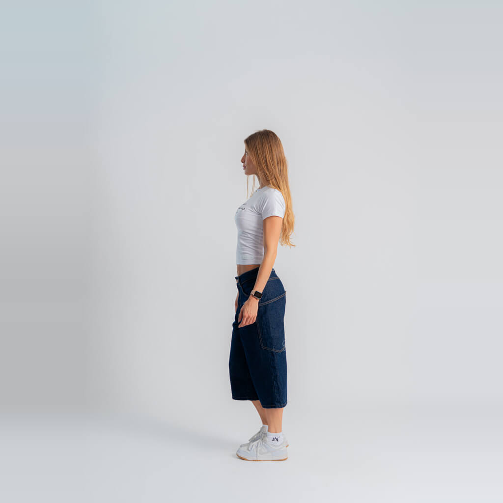AURUM GEMS WORLDWIDE VAULT SLIM BABY TEE BLANCO