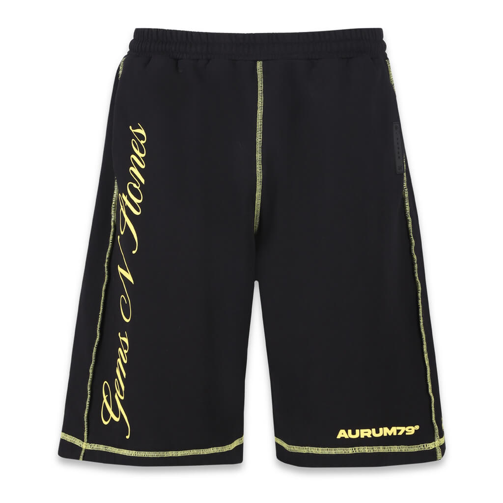 AURUM GEMS & STONES GEMS SEAMS SHORTS LOOSE FIT NEGROS