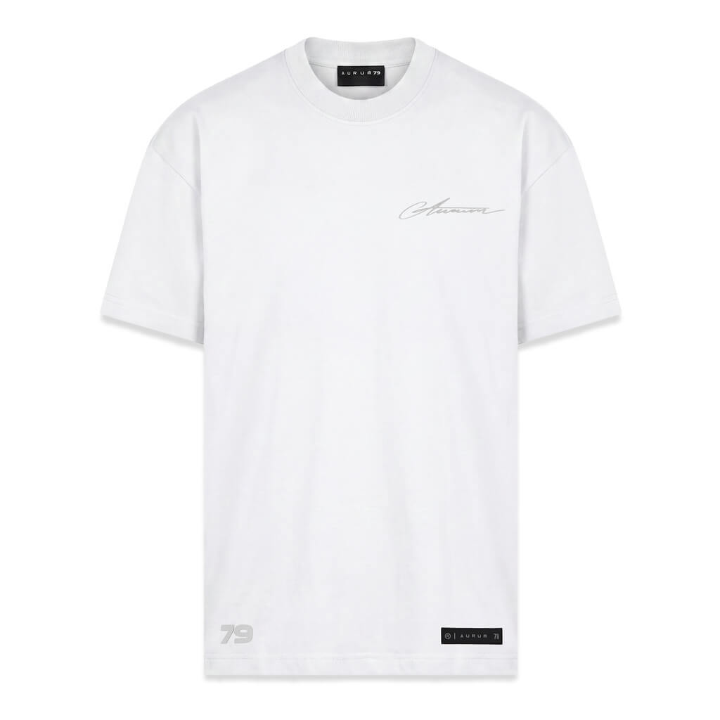 AURUM GEMS & STONES AURUM WHITE LINE CAMISETA OVERSIZED BLANCA