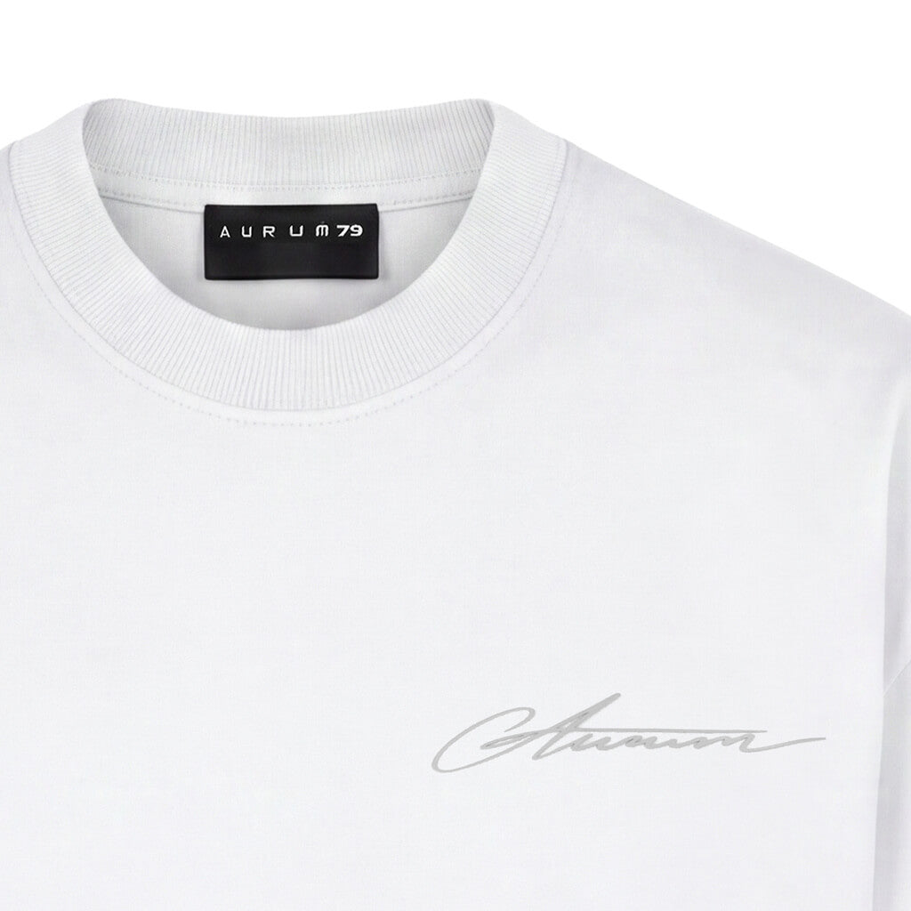 AURUM GEMS & STONES AURUM WHITE LINE CAMISETA OVERSIZED BLANCA