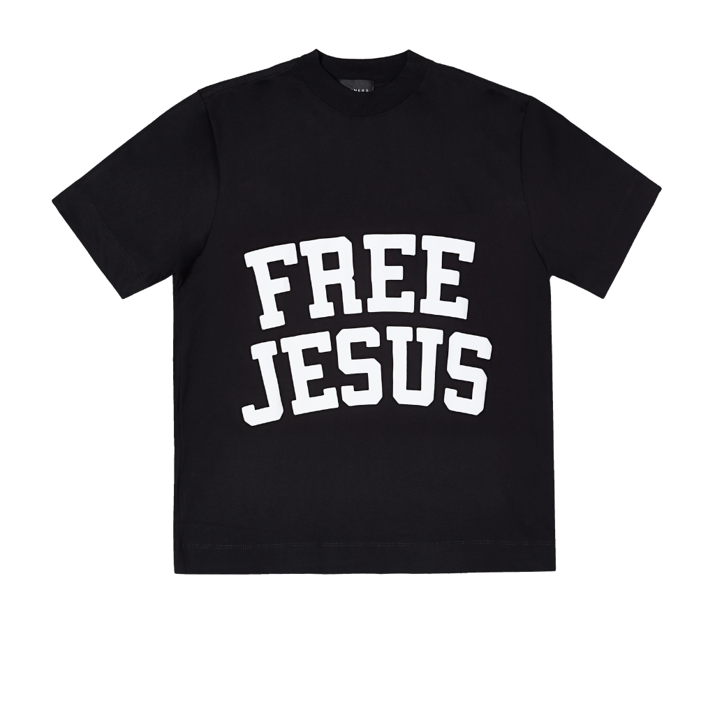 SINNERS FREE JESUS CAMISETA OVERSIZE NEGRA