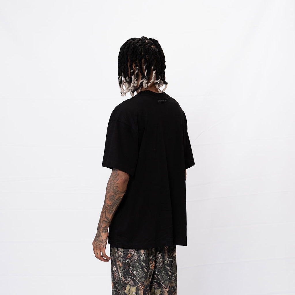 CREEP BRAND CAMISETA OVERSIZE BASICA PLACA NEGRA