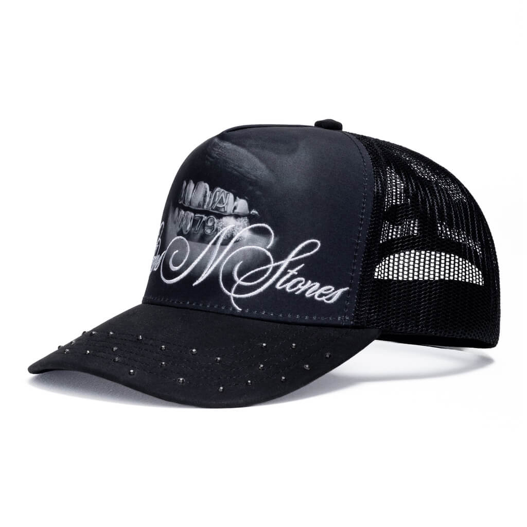 AURUM GEMS & STONES GRILLZ TRUCKER GORRA AJUSTABLE NEGRA