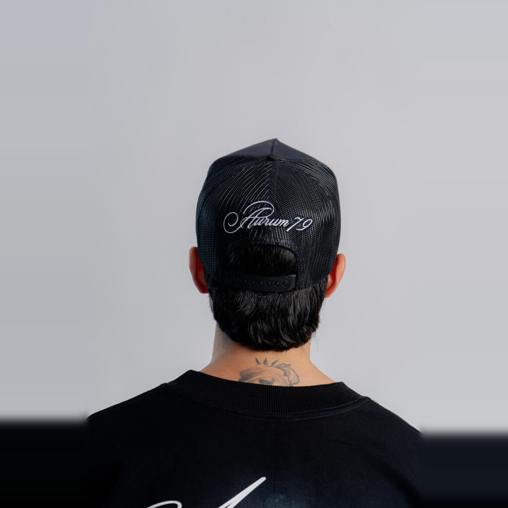 AURUM GEMS & STONES GRILLZ TRUCKER GORRA AJUSTABLE NEGRA
