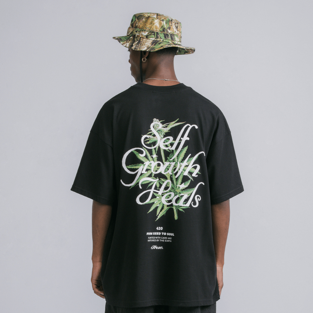TRUE 420 SELF GROWTH CAMISETA OVERSIZE NEGRA